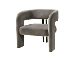 LUC - Velvet easy chair with armrests _ ANA ROQUE INTERIORS